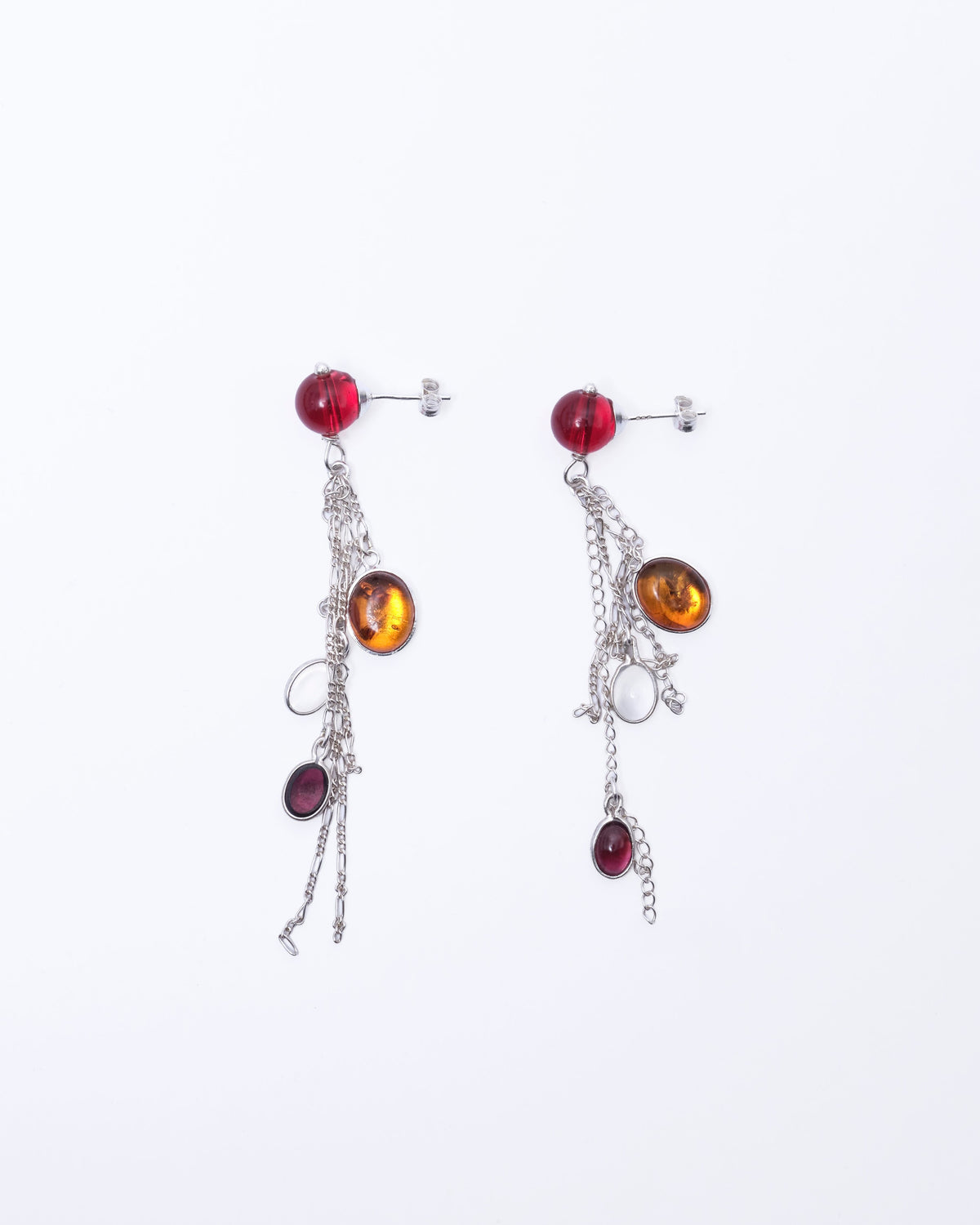 Garnet Chain Earrings